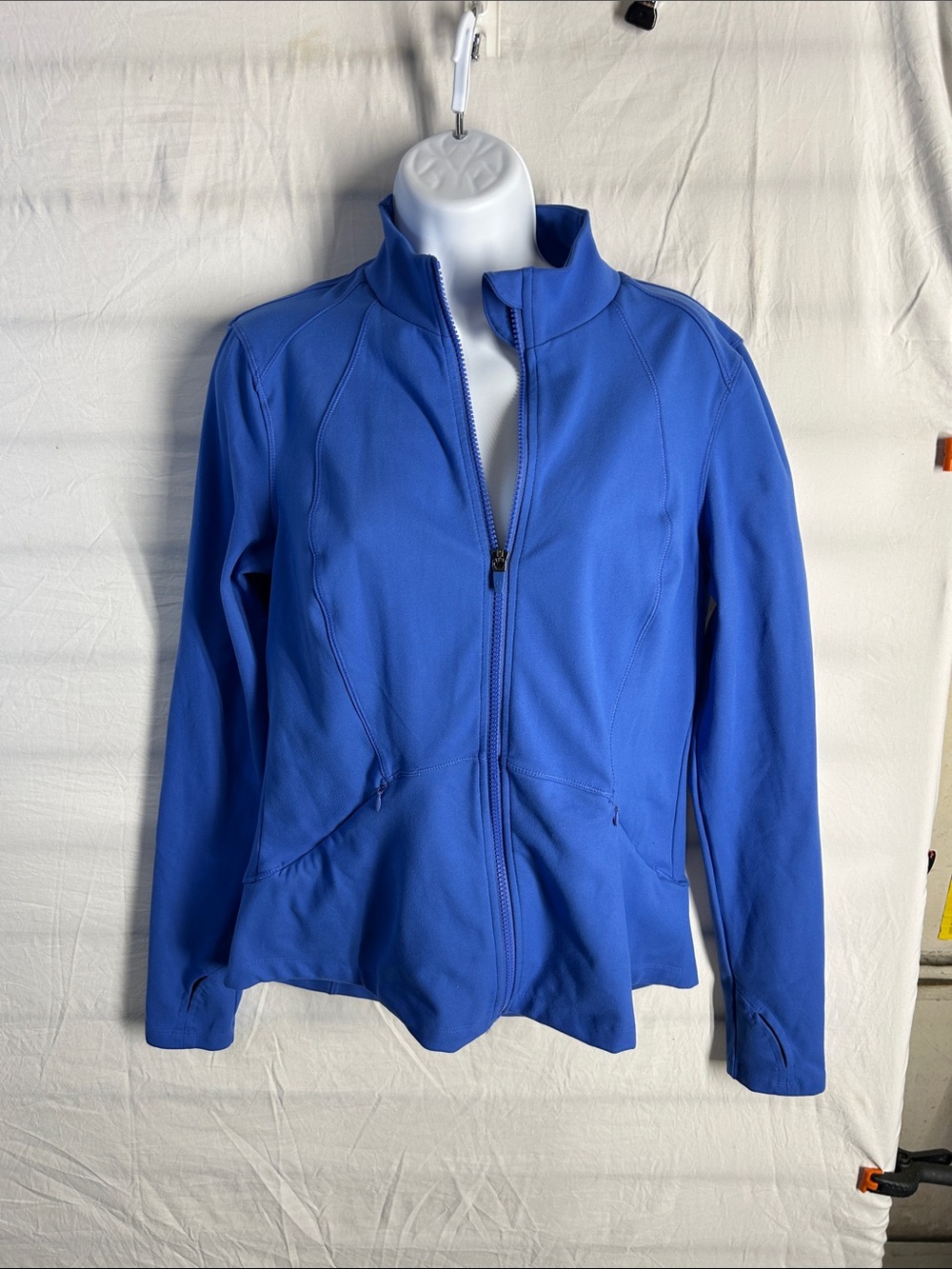 Womens Zip-Front Royal Blue Utility Jacket